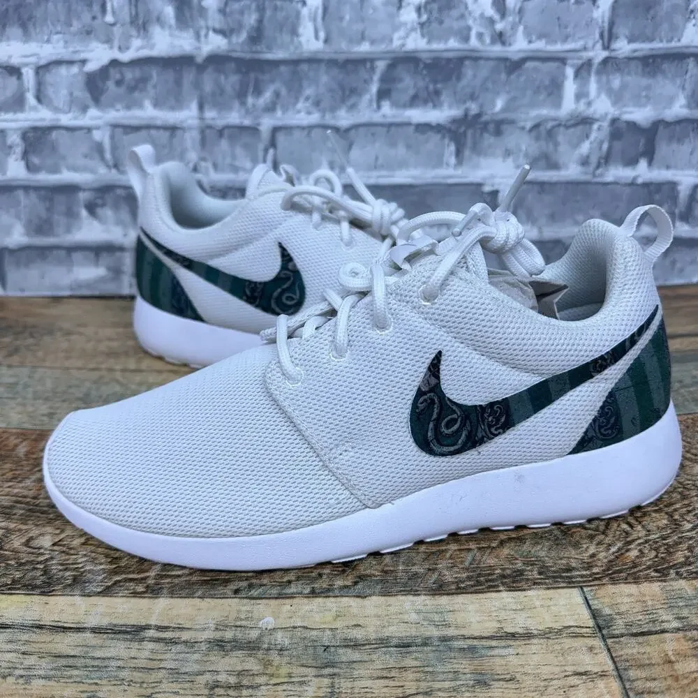 Nike Roshe One White Harry Potter Slytherin Custom 844994-100 Womens Size 7 New